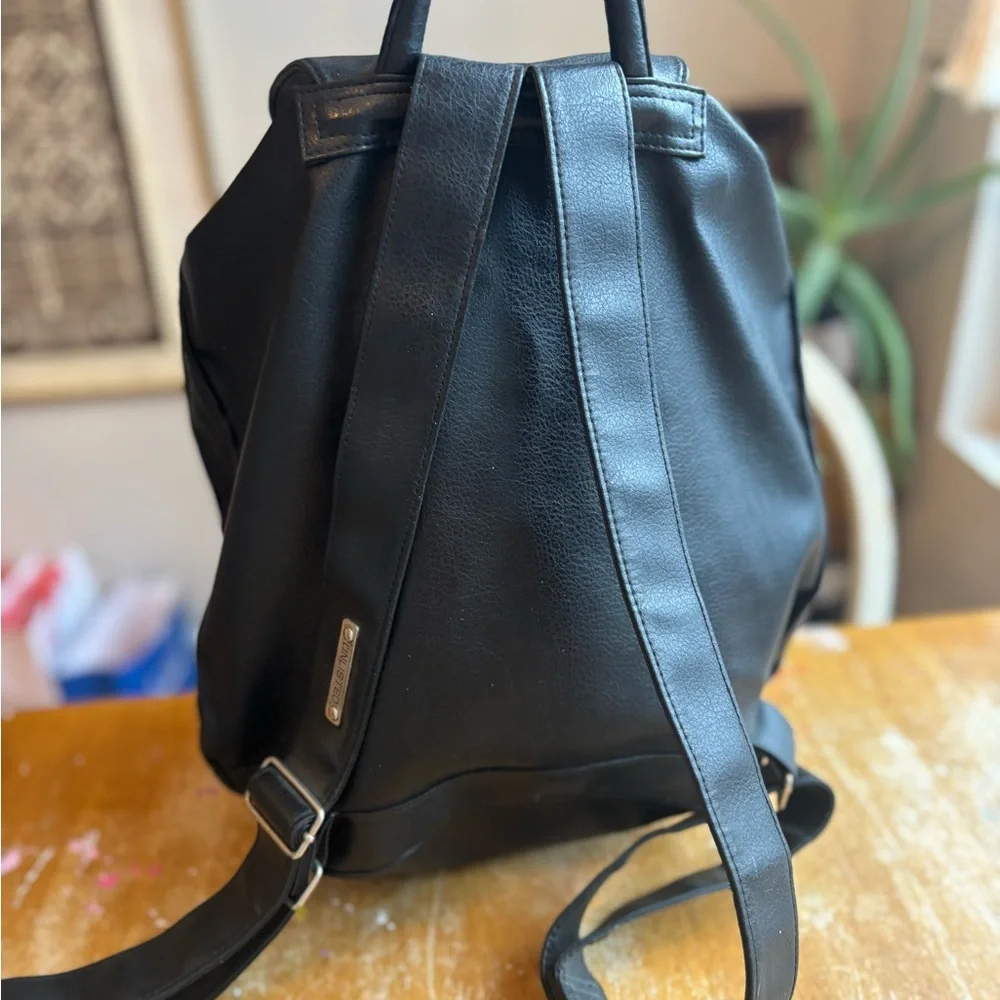Unlisted by Kenneth Cole Black Leather Backpack